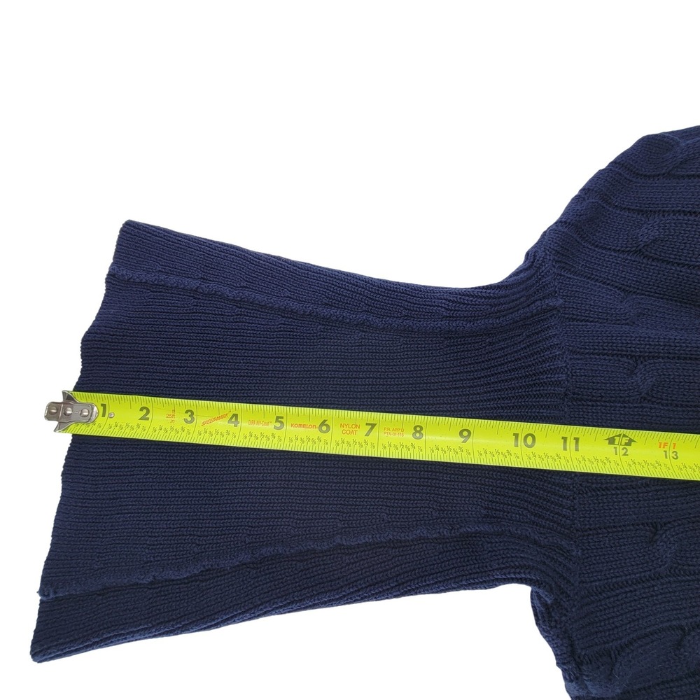 Ralph Lauren Sport Womens Navy Blue Cable Knit Turtleneck Cotton Sweater Dress S - Picture 5 of 10